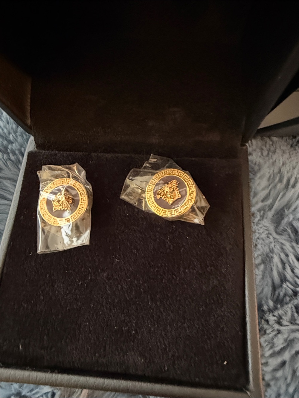 Versace Gold Medusa Round earrings authentic